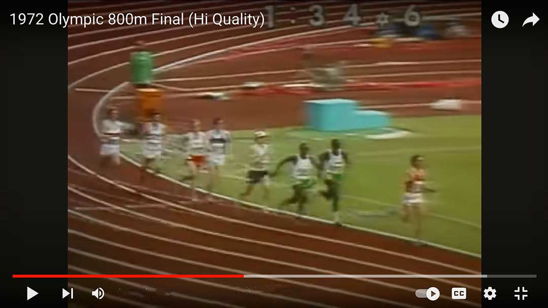 1972 Olympic 800 Meter Final Video Image